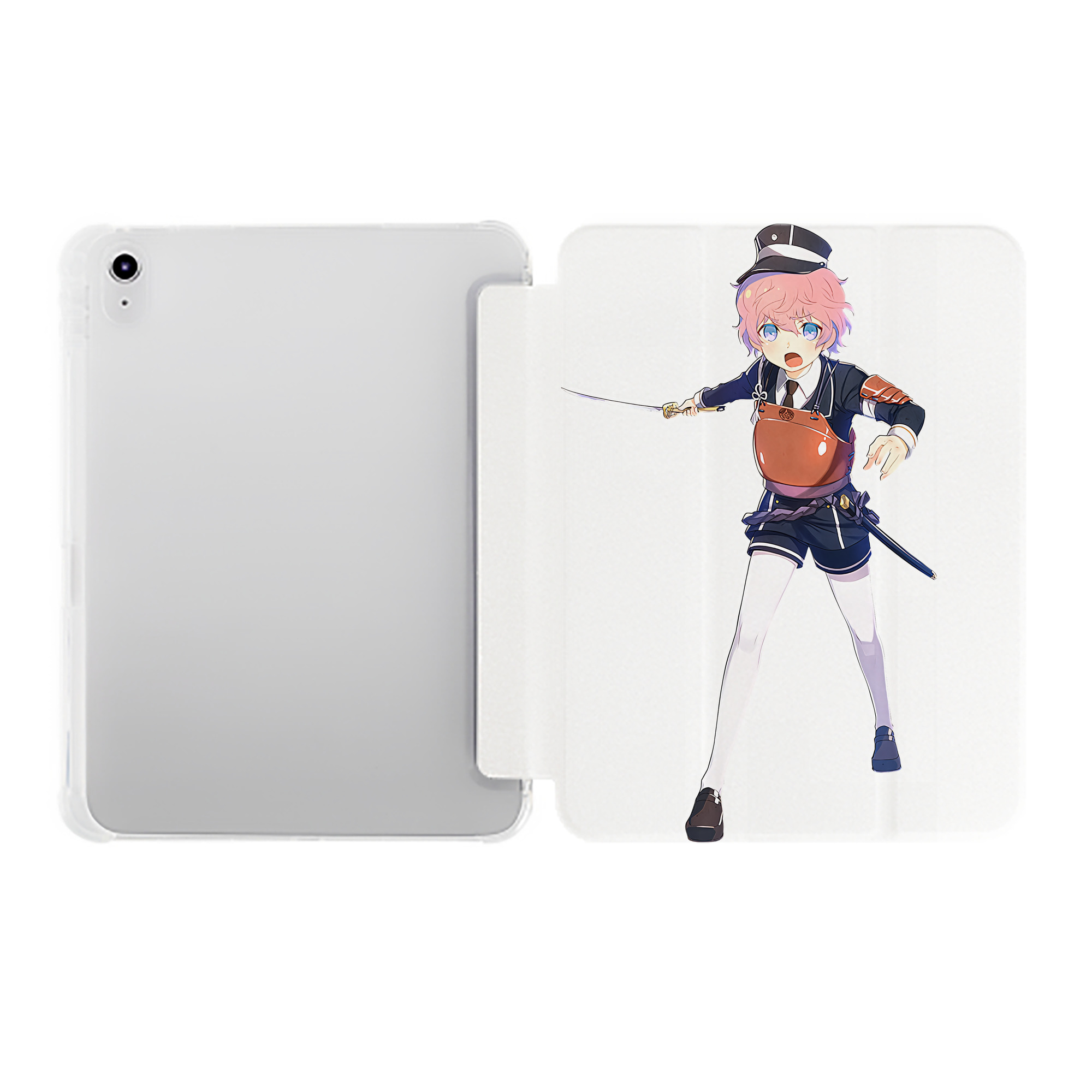 （画像用） 刀剣乱舞 Touken Ranbu IPad ケース ペン収納付き 三つ折りスタンド PUレザー×シリコン 対応機種9.5/10.5/10.9インチ